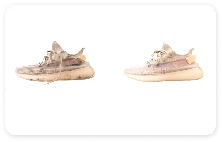 Чистка кроссовок до и после