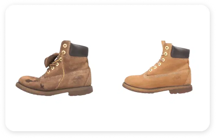 Химчистка теплой обуви до и после